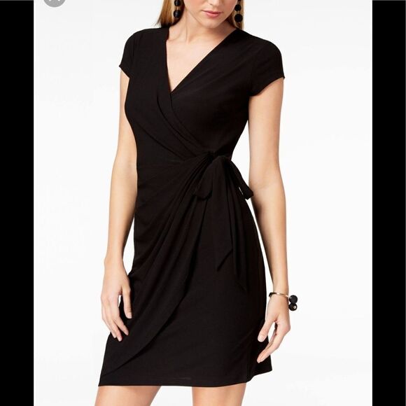 NWT INC International Concepts Burgundy Wrap Dress - Picture 2 of 11